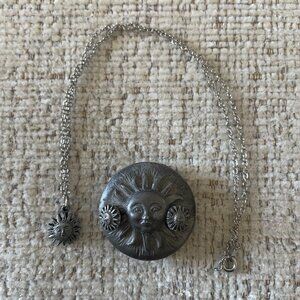 Vintage Torino Pewter Celestial Sun Jewelry & Trinket Box